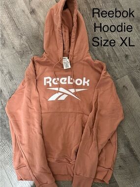 Reebok Rust-Orange Hoodie with White Logo